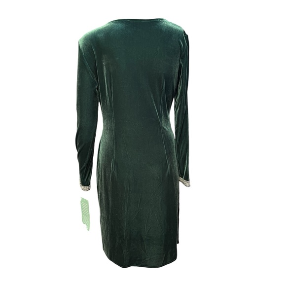 MSK NWT - Women’s Velvet Rhinestone Jeweled MIDI Dress Sz. SM/MD - Picture 5 of 7